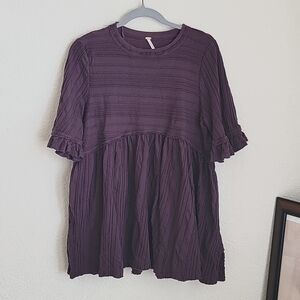 Free People Flowy Knit TShirt Tunic Blouse